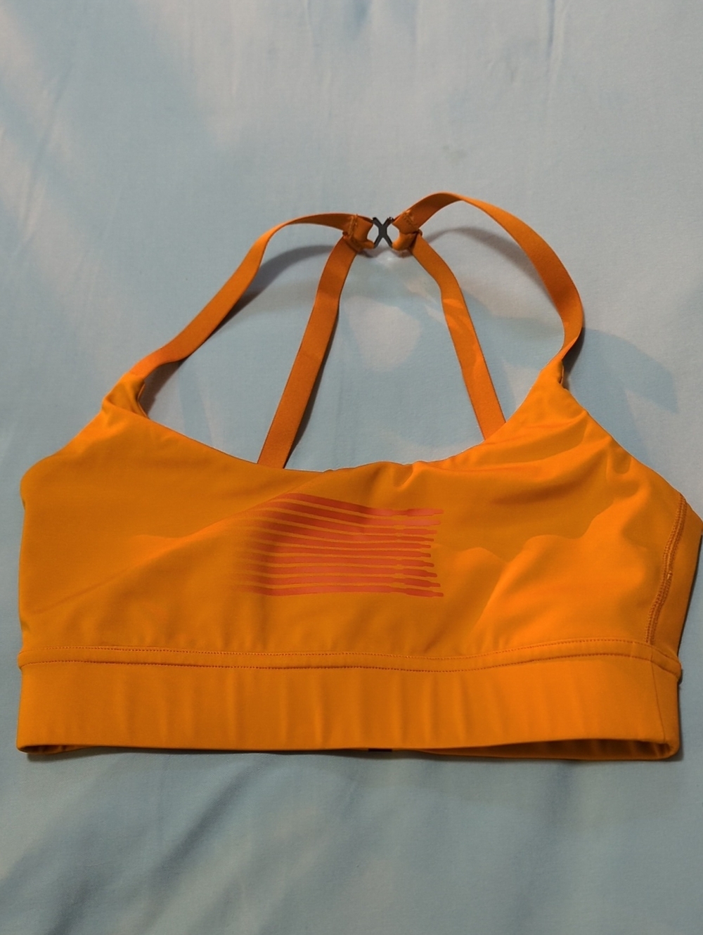 Women's Orange Strappy Sports Bralette